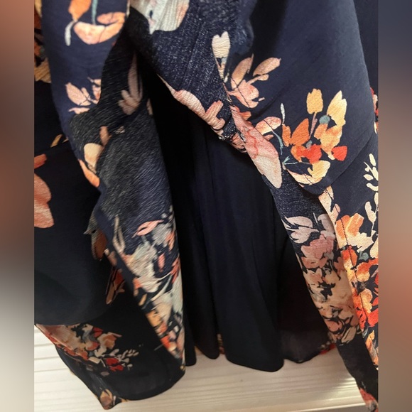 Torrid Blue Mini Gauze Lace-Up Skater Dress - Picture 6 of 7